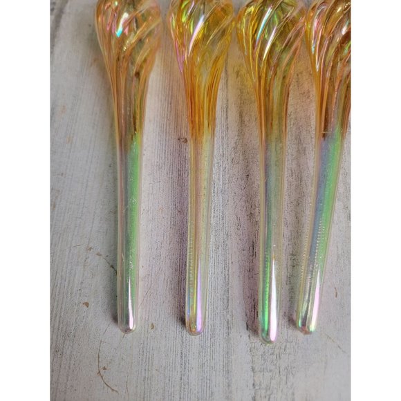 Vintage Golden glass pink twisted ornament Xmas set - Picture 3 of 8